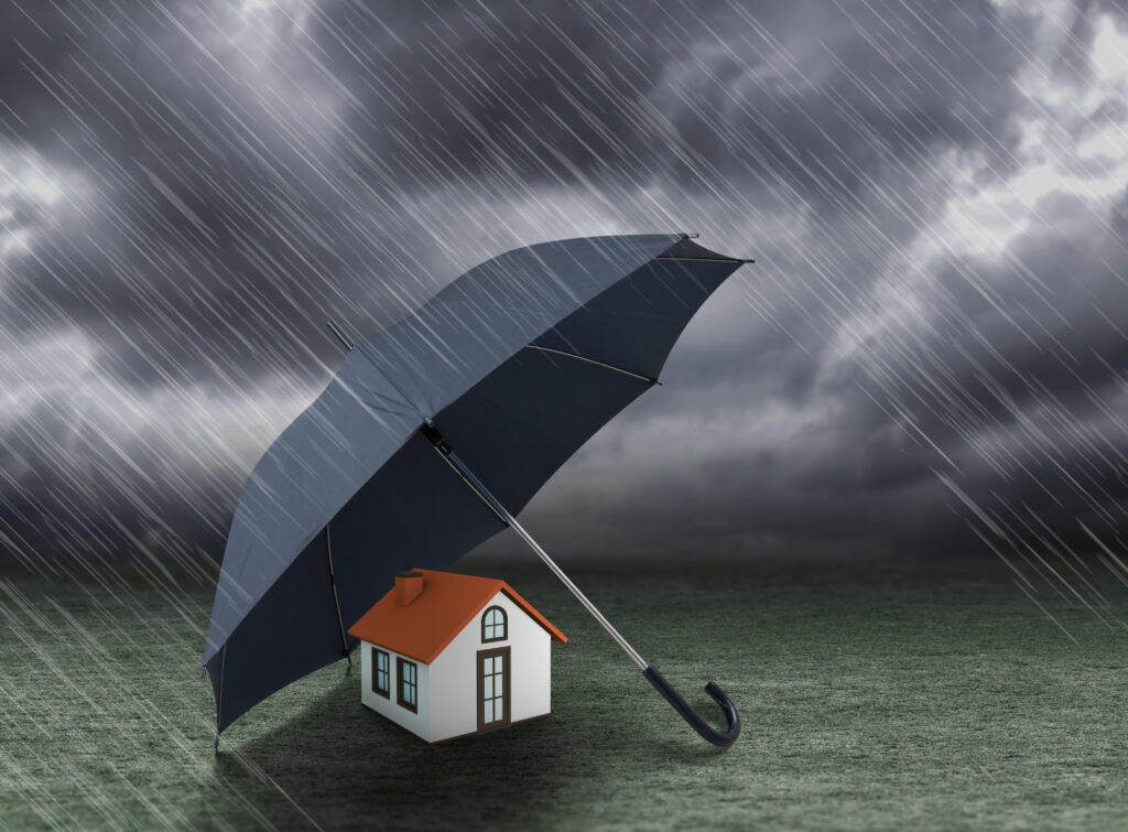 umbrella over house