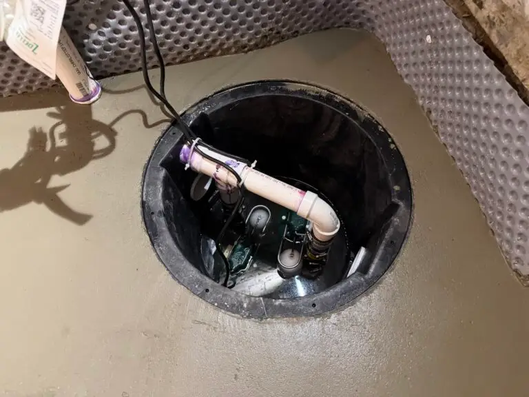 Finished sump well installation by B‑Dry