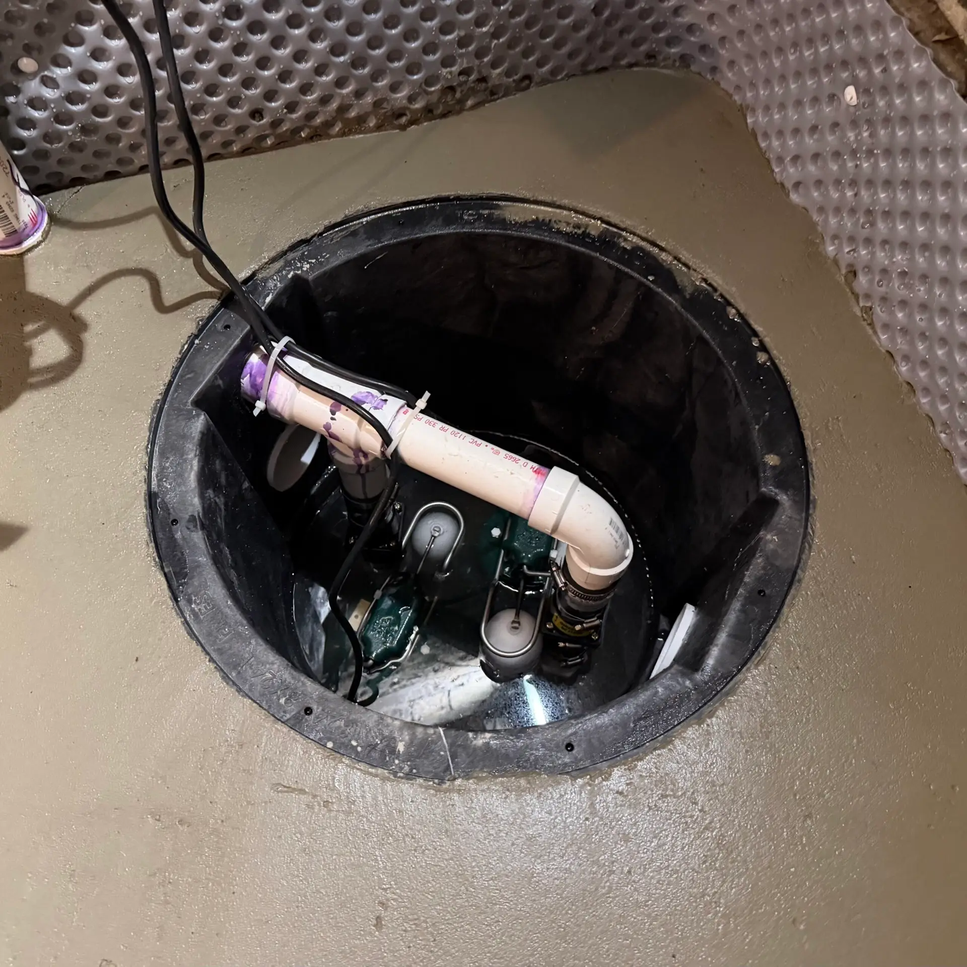 B-Dry Sump Well Professional Installation View 1
