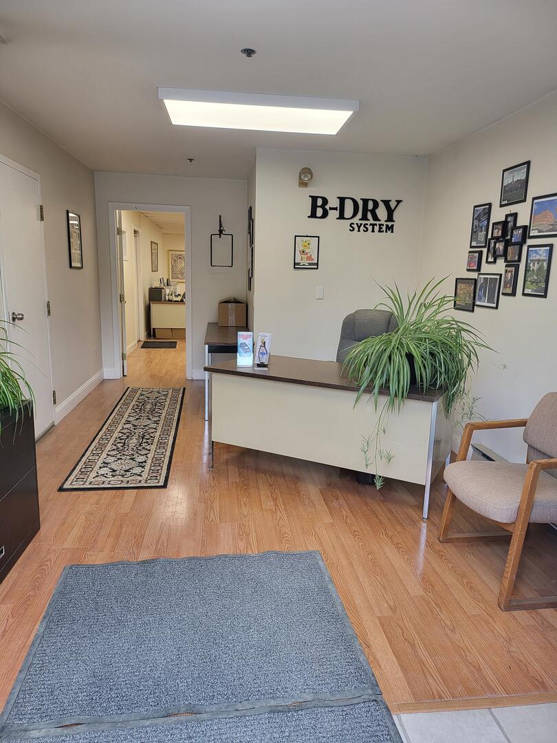 B-Dry System of New England office lobby in Billerica, Massachusetts